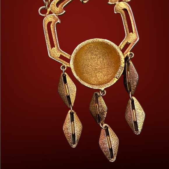 Vintage Rare Lisner Gold Tone Drop Dangle Chain Necklace - Picture 3 of 5